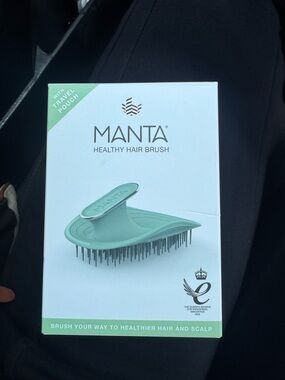 Manta Healthy Hair Brush w/ travel pouch  - Mint Green